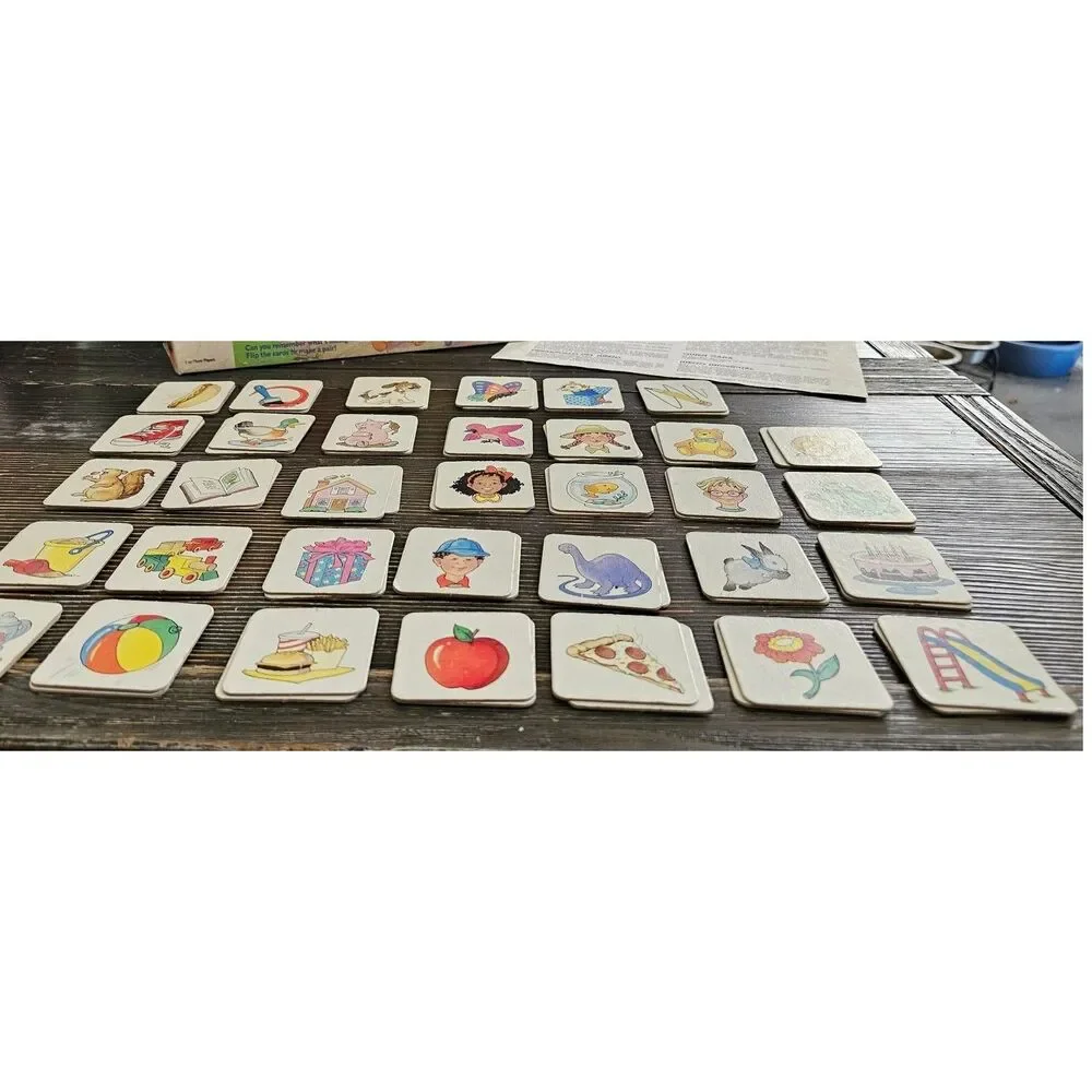 Vintage Original Memory Game Milton Bradley 1990 MB Incomplete Board Game